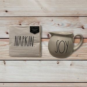 Rae Dunn Napkin and Soy creamer pitcher